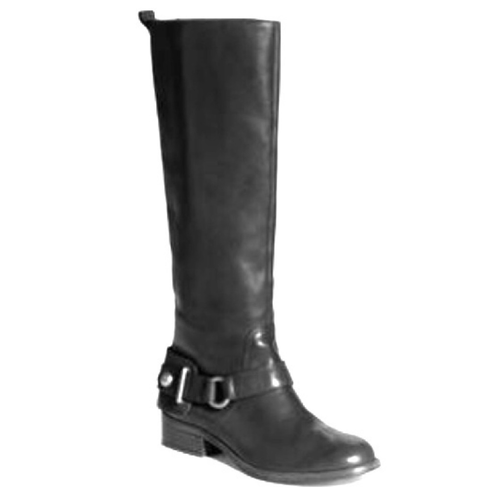 Black Leather Knee-High Boots